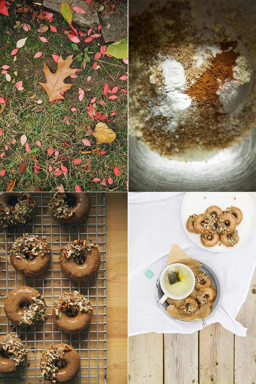 vegan + GF maple doughnuts w/ salted almond butter glaze // the first mess